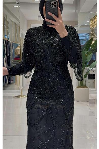 Pınar Şems Lavanta Abiye Siyah