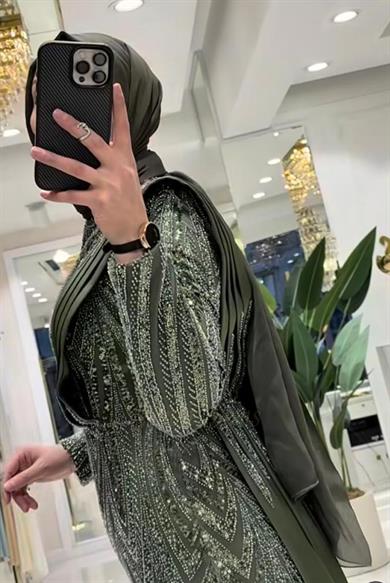 Pınar Şems Maral Abiye Ceviz Yeşili