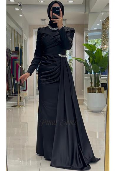 Pınar Şems Mina Abiye Siyah