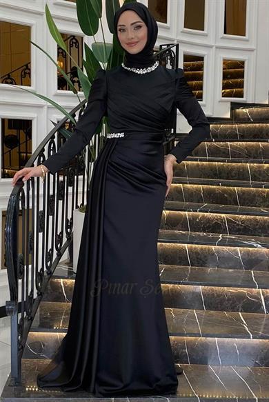 Pınar Şems Mina Abiye Siyah
