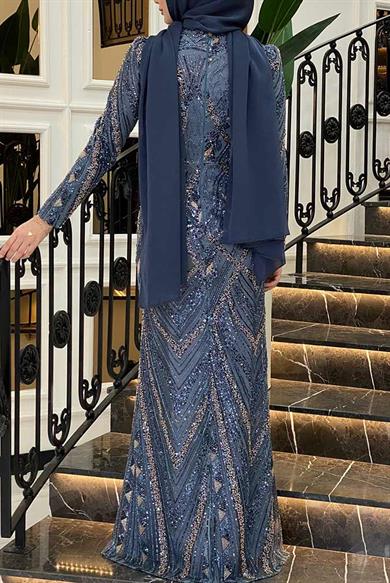 Pınar Şems Nigar Abiye İndigo