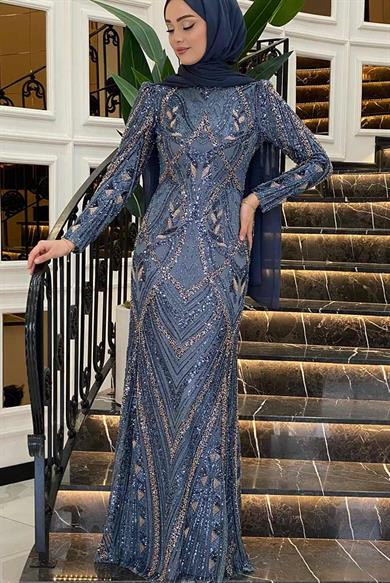 Pınar Şems Nigar Abiye İndigo