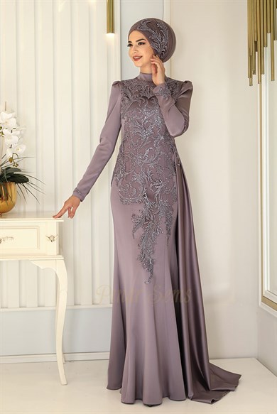 Pınar Şems Pırlanta Abiye Lila