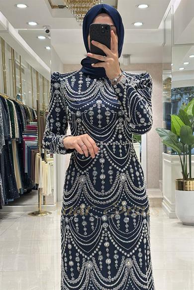 Pınar Şems Serin Abiye Lacivert