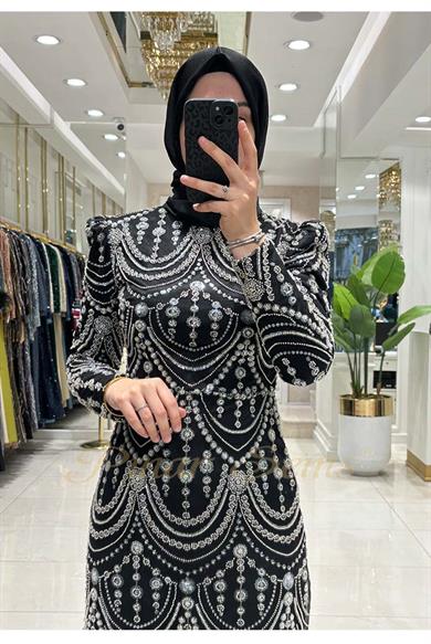 Pınar Şems Serin Abiye Siyah