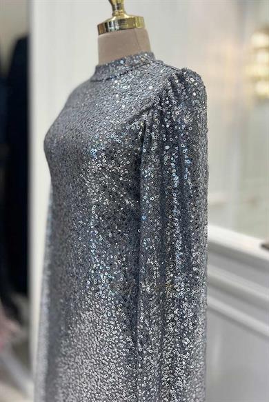 Pınar Şems Sürpriz Abiye Antrasit