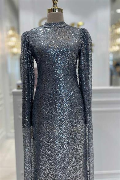 Pınar Şems Sürpriz Abiye Antrasit