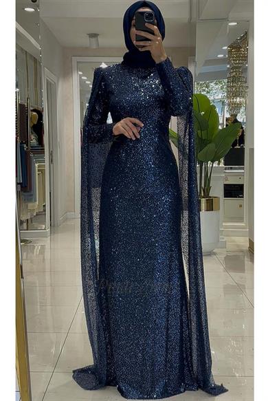 Pınar Şems Sürpriz Abiye Lacivert