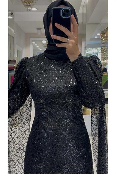 Pınar Şems Sürpriz Abiye Siyah