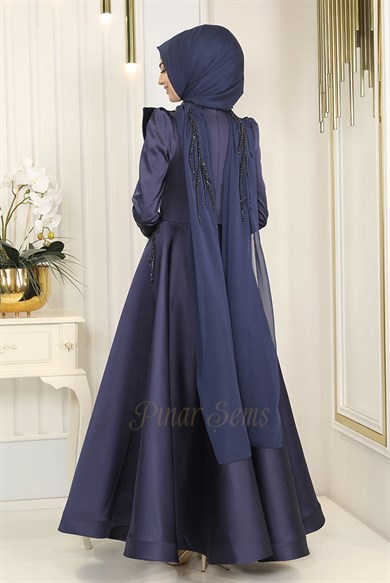 Pınar Şems Taçmin Abiye Lacivert