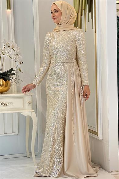 Pınar Şems Yeni Hayrunisa Abiye Gold