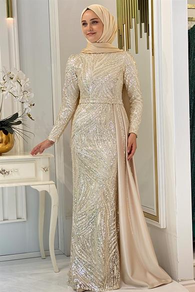 Pınar Şems Yeni Hayrunisa Abiye Gold