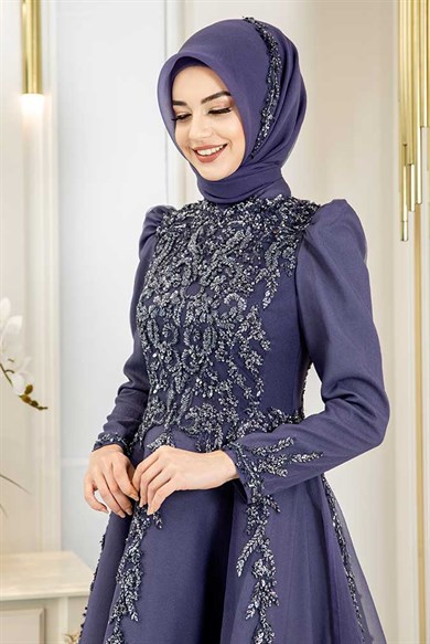 Pınar Şems Yeni Kübra Abiye İndigo