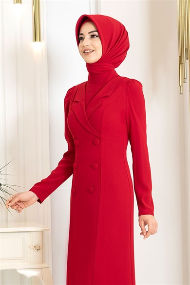 Pınar Şems Yıldız Elbise Bordo