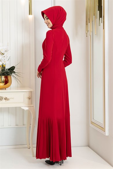 Pınar Şems Yıldız Elbise Bordo