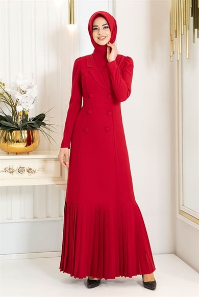 Pınar Şems Yıldız Elbise Bordo