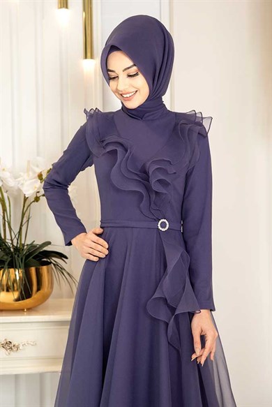 Pınar Şems Zara Abiye İndigo