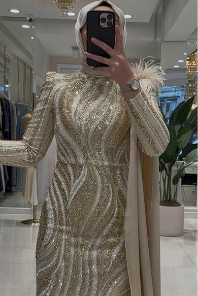 Pınar Şems Zerrin Abiye Gold