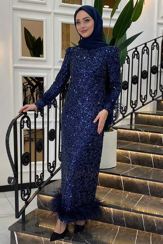 Pınar Şems Angel Abiye Lacivert