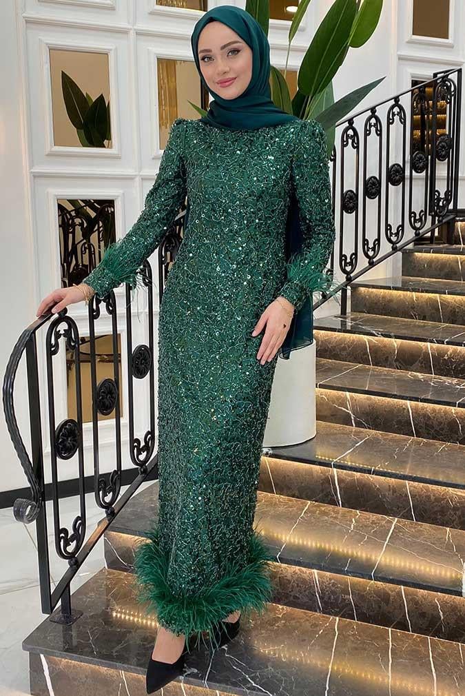 Pınar Şems Angel Abiye Zümrüt