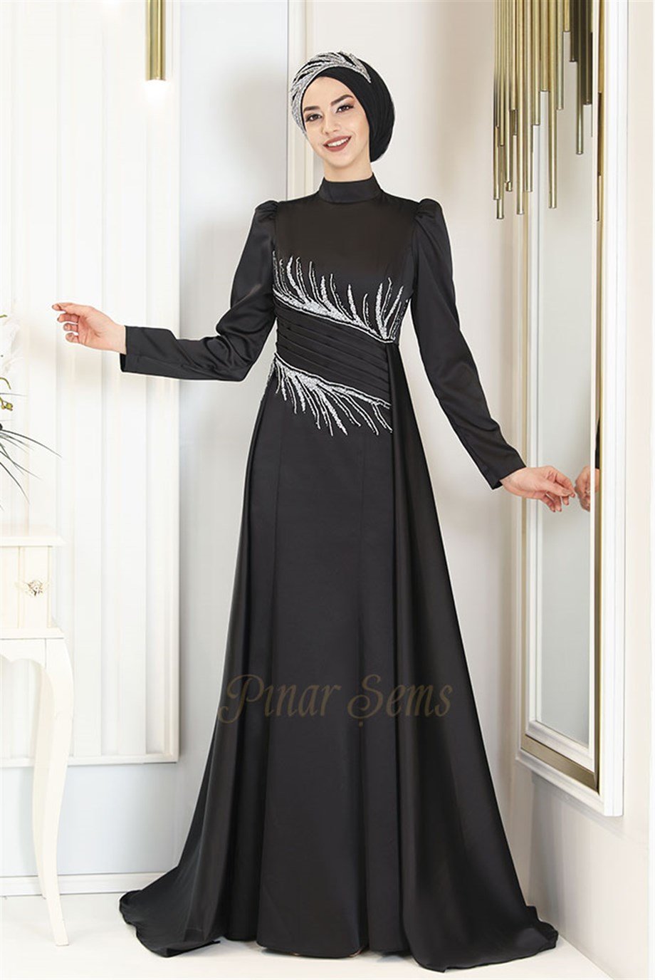 Pınar Şems Anka Abiye Siyah