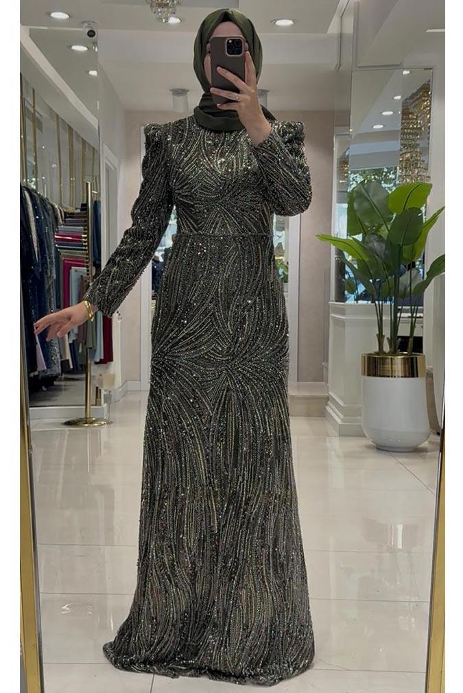 Pınar Şems Aybike 2 Abiye Ceviz Yeşili