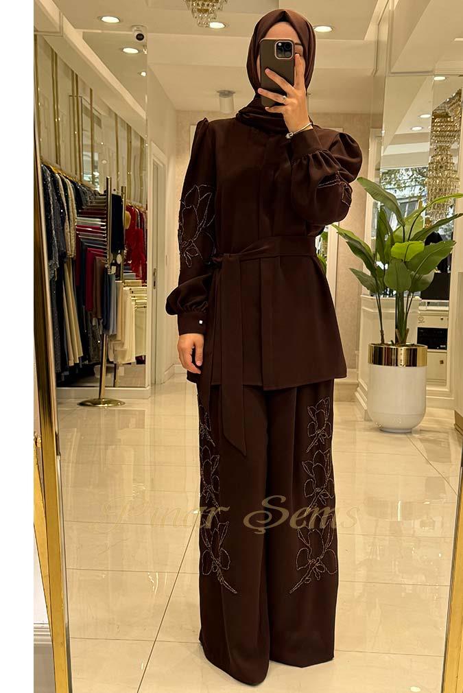 Pınar Şems Nevra Takım Kahverengi