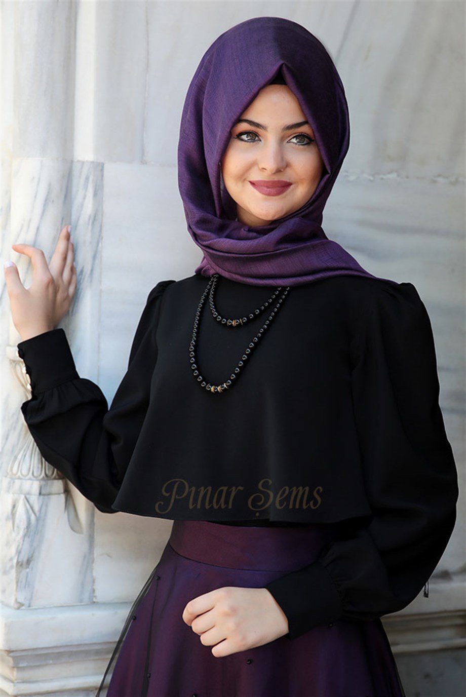 Pınar Şems Pelerinli Gömlek Siyah