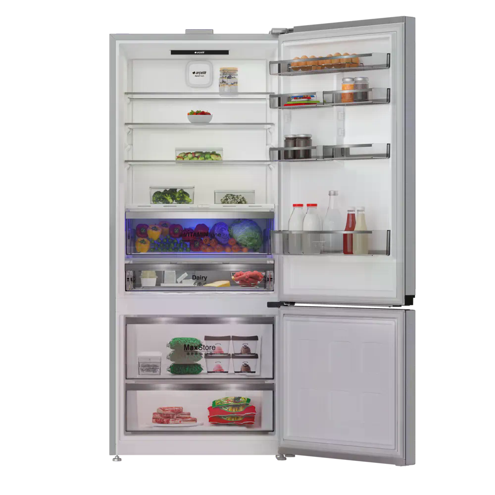 Arçelik 278552 EI AI Fit Yapay Zeka Teknolojili Alttan Donduruculu Buzdolabı