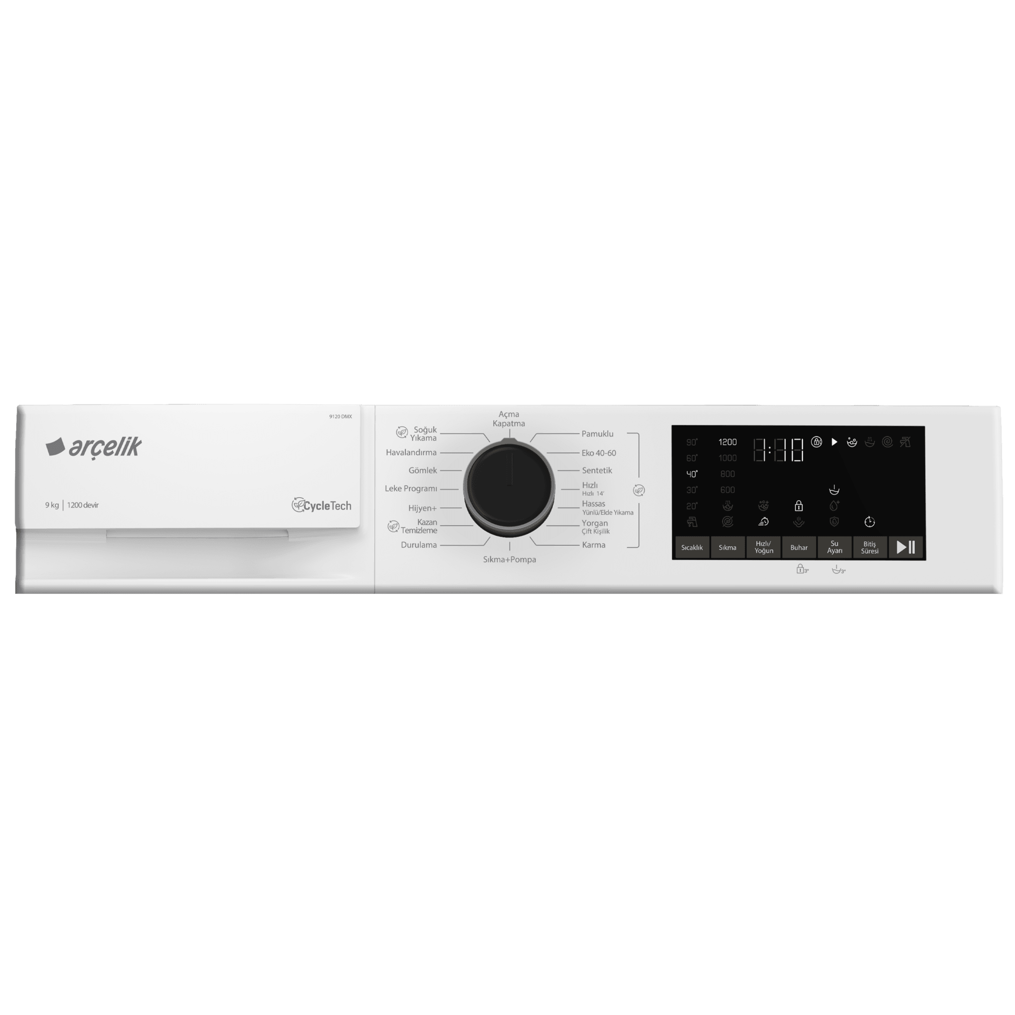 Arçelik Arçelik 9120 DMX 9 kg 1200 Devir Çamaşır Makinesi En Ucuz Fiyatları ve Özellikleri Görsel 6