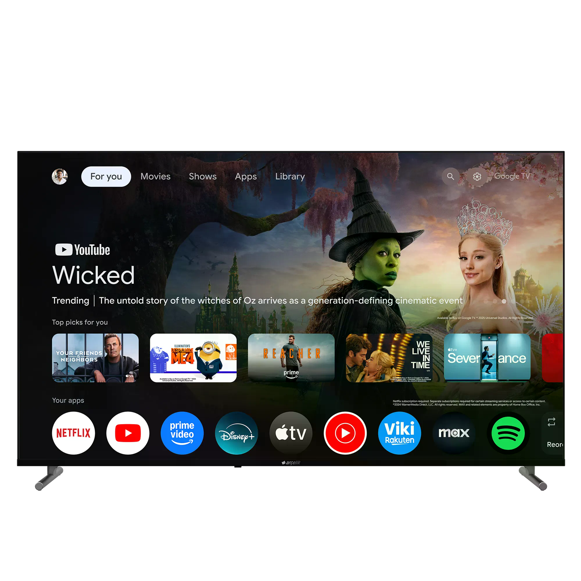 Arçelik 7 Serisi A 775 C 4K Ultra HD 75" 190 Ekran Uydu Alıcılı Google Smart LED TV
