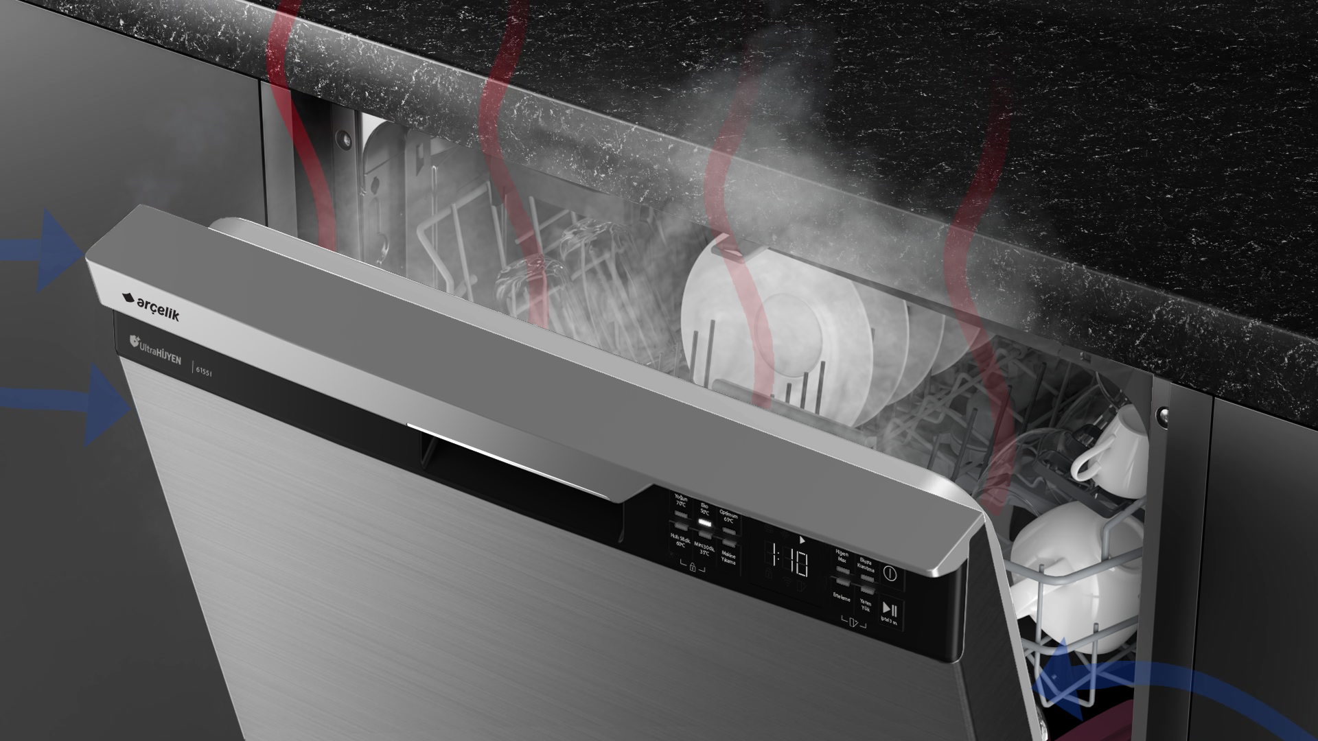 Arçelik AB 285 8 Programlı Premium Tam Ankastre Bulaşık Makinesi