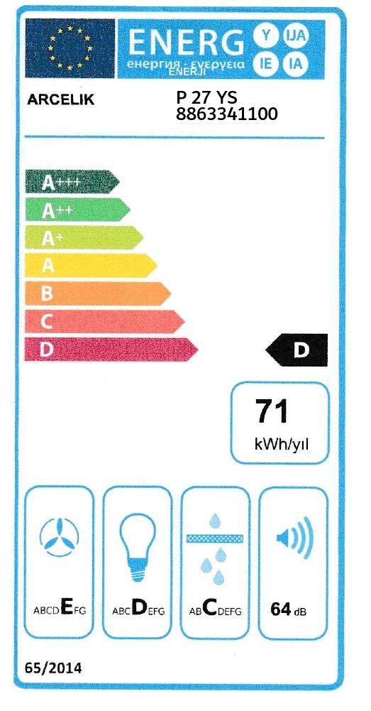 Arçelik P 27 YS Ankastre Duvar Tipi Davlumbaz