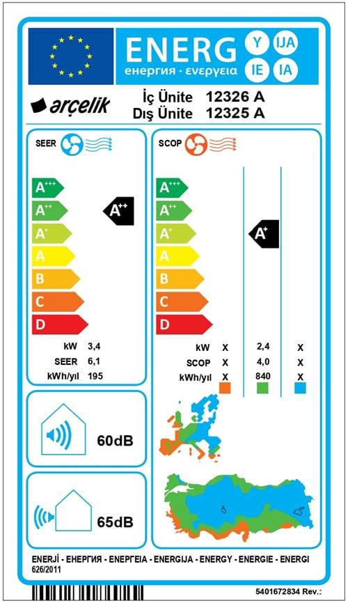 Arçelik 12325 A Ekolojik Inverter Klima 12.000 Btu/h