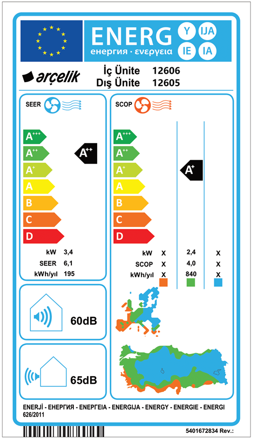 Arçelik 12605 Neo Inverter A++ Sınıfı R32 Split Klima