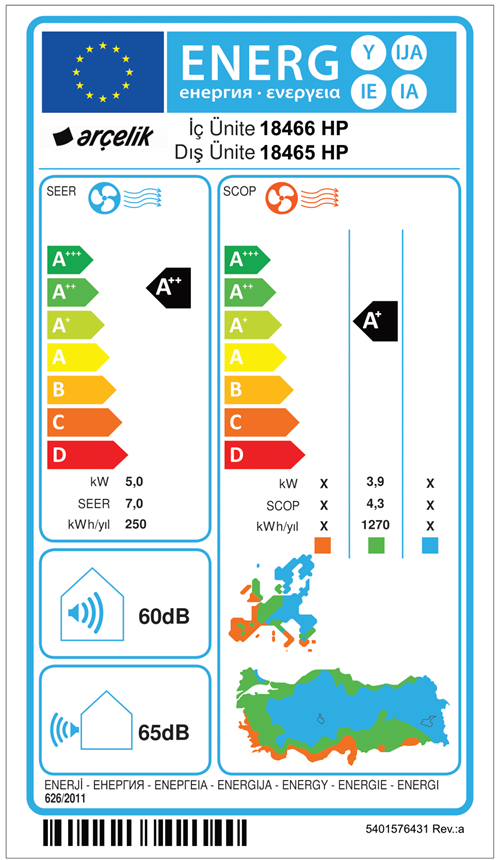 Arçelik 18465 HP Ultra Hijyen Plus Inverter Klima Split Klima