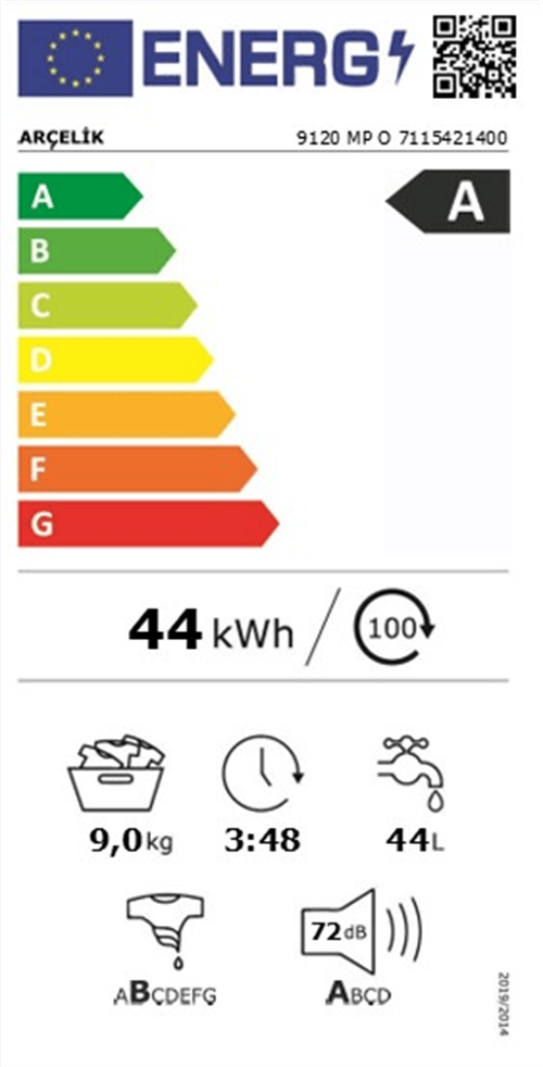 Arçelik 9120 MP O 9 Kg Çamaşır Makinesi