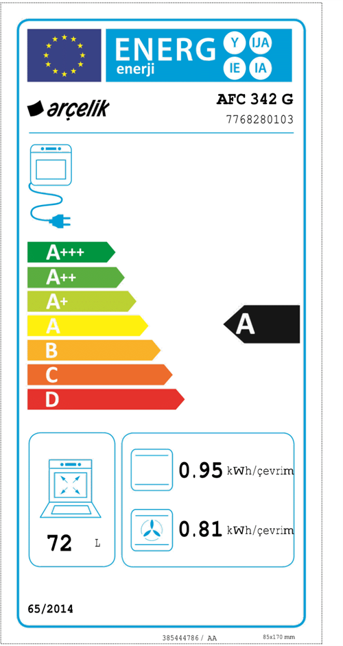 Arçelik AFC 342 G A Fry Ankastre Fırın