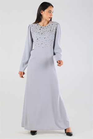 ALMARWAH Taşlı Abiye Elbise (EX70553)