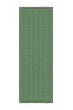 İmannoor Karanfil Monogram Yeşil İpek Şal
