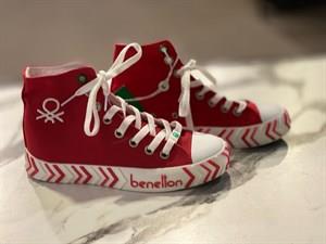 Benetton Gri Uzun Sneaker Ayakkabı -(BN-30625)
