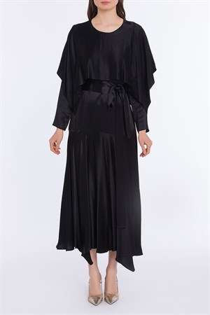Siyah Saten Abiye Elbise