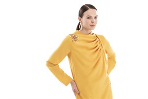 Yakası Taşlı Elbise ZEMS-3107