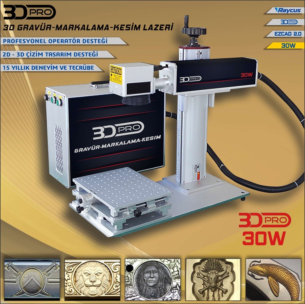 3D PRO-30W // 3D Portatif Fiber Lazer