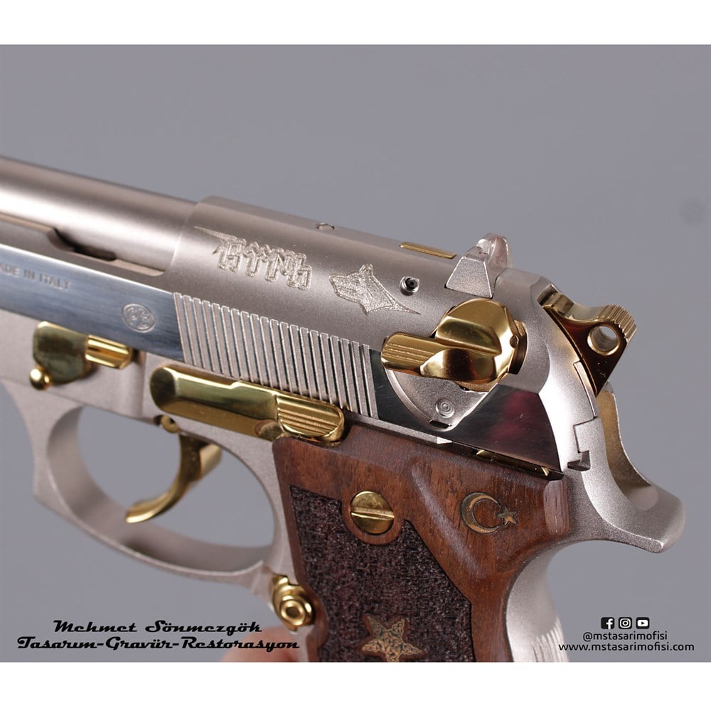 Beretta 92FS Gravür // Göktürk 3D,Akımsız Nikel Kaplama