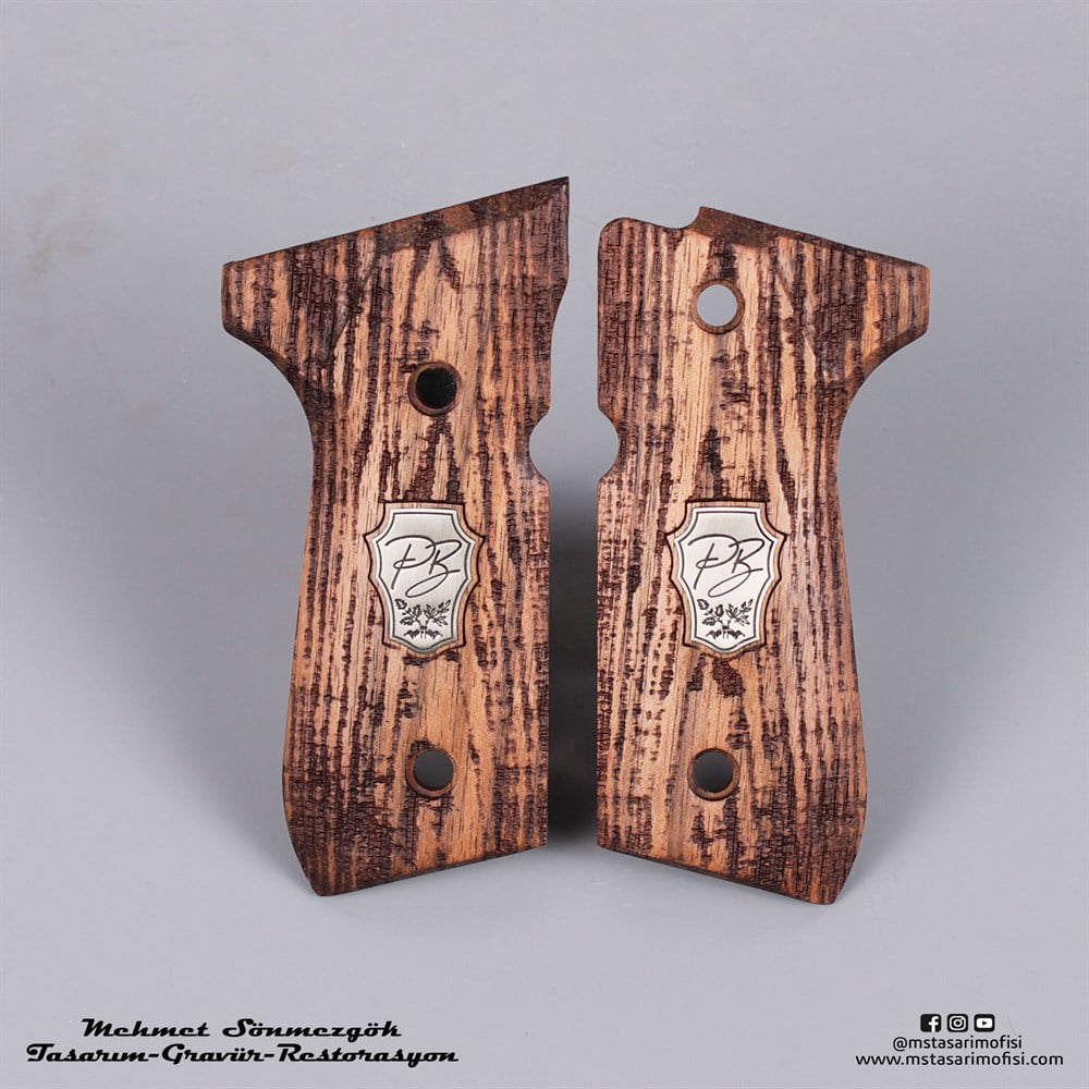 Beretta 92FS Kabze // Ağaç Desen,PB Logo