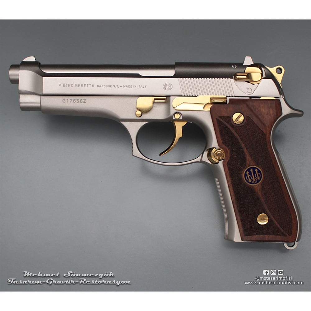 Beretta 92FS Kaplama // Akımsız Nikel,Parçalar Sarı
