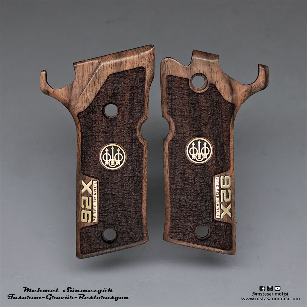 Beretta 92X Kabze // Klasik Tasarım,Sarı Logolu
