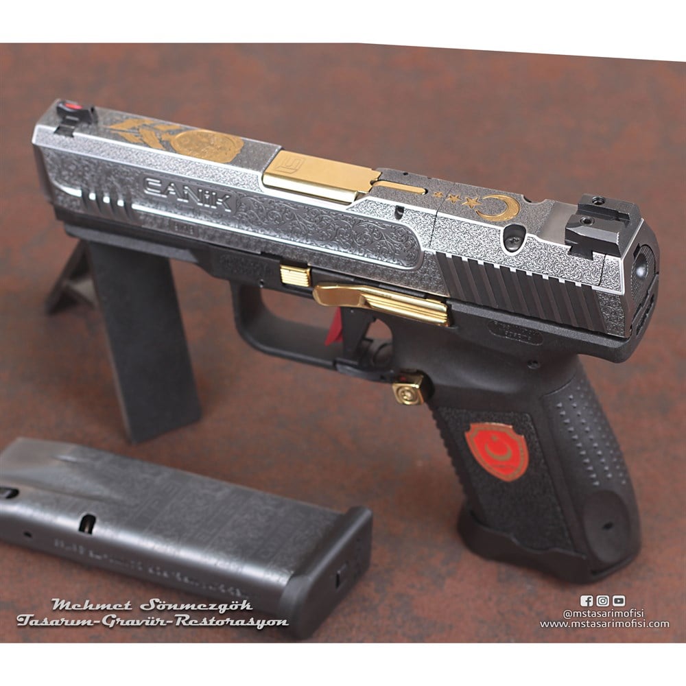 Canik TP9 Gravür // Osmanlı Devlet Armalı,Ay Yıldız (3D),Mineli Gravür
