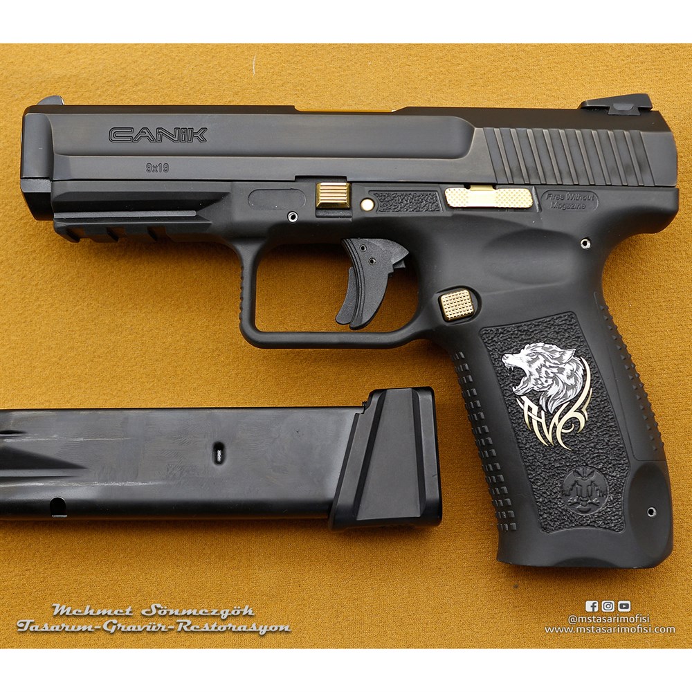 Canik TP9 Gravür // Polimer Gövde Kurt Desenli